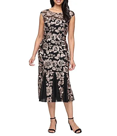 Power Mesh Soutache Gown
