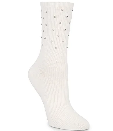 Pearl True Rib Half Calf Crew Socks