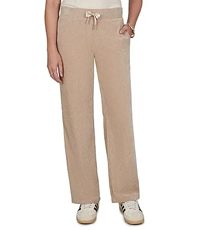 Coordinating Stretch Velveteen Wide Leg Pants