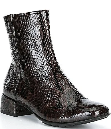 Mephisto Jiliane Snake Embossed Water Resistant Leather Booties by Mephisto