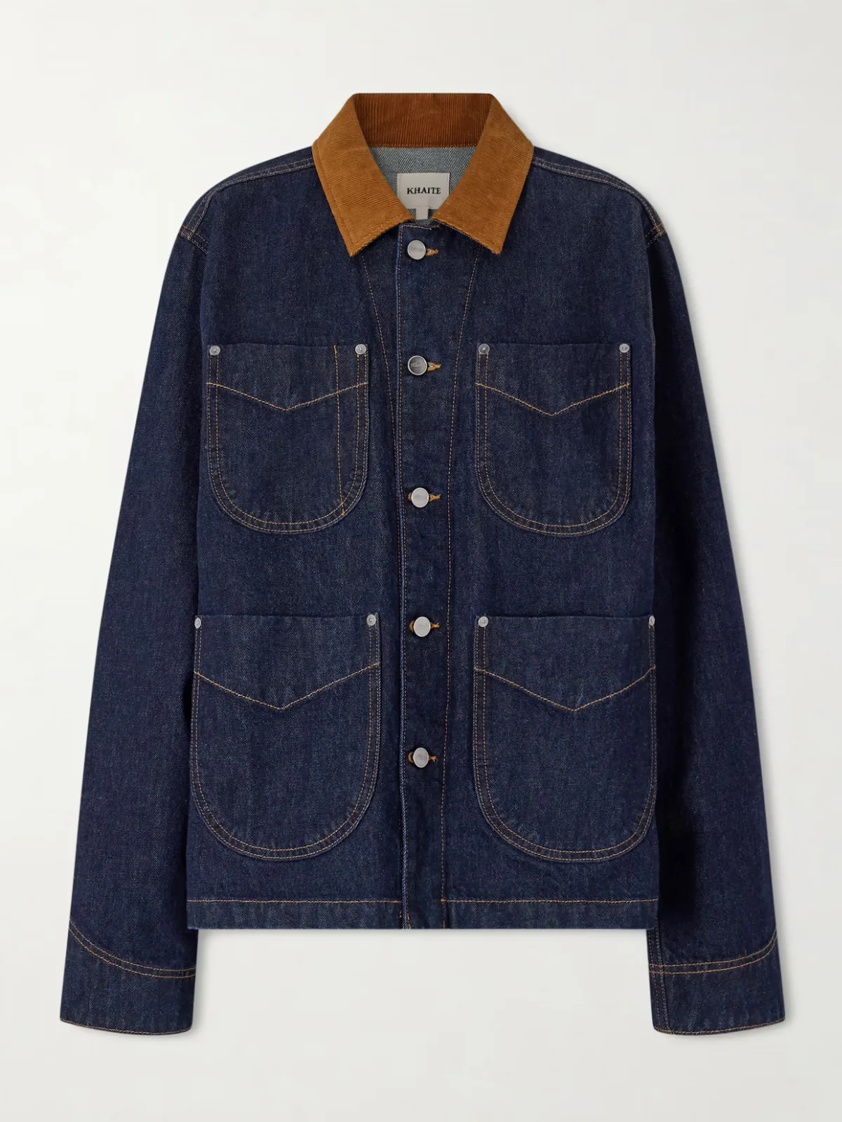 - Wyatt Corduroy-trimmed Denim Jacket -