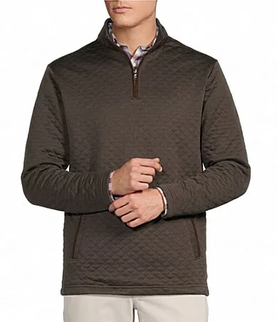 Cremieux Blue Label Solid Quilted Quarter Zip Pullover
