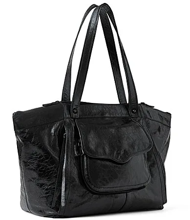 Downtown Crinkle Leather Tote Bag by Aimee