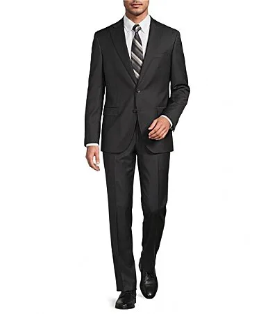 Modern Fit Flat Front Solid 2-Piece Suit