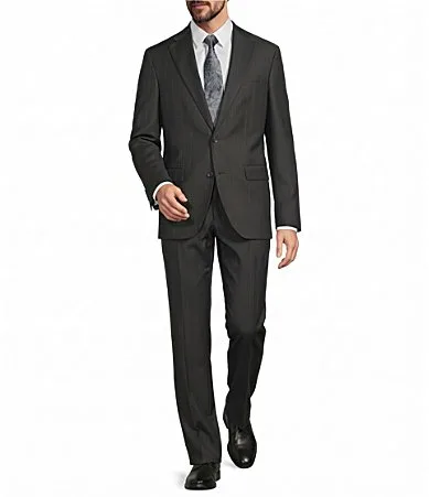 Stripe Modern Fit Flat Front Stripe Zegna Wool 2-Piece Suit