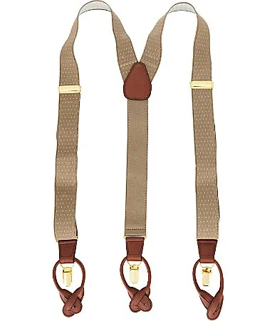 Dot Print Convertible Y-Back Suspenders by Roundtree & Yorke