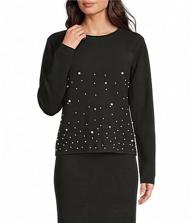 Coordinating Knit Crew Neck Long Sleeve Sweater