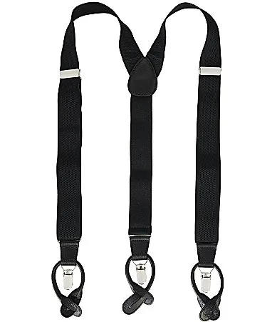 Leather Trimmed Y-Back Suspenders by Roundtree & Yorke