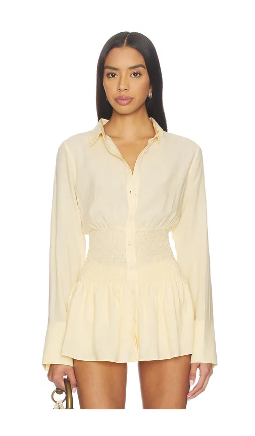 Adora Long Sleeve Shirred Shirt