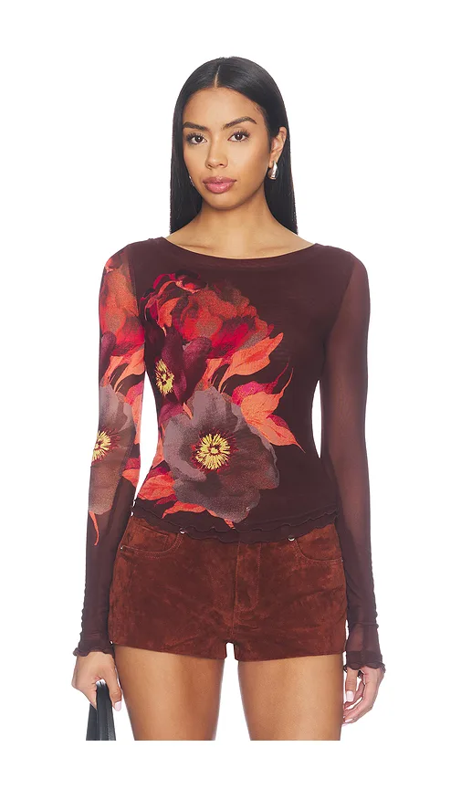 Lilly Printed Long Sleeve Tee