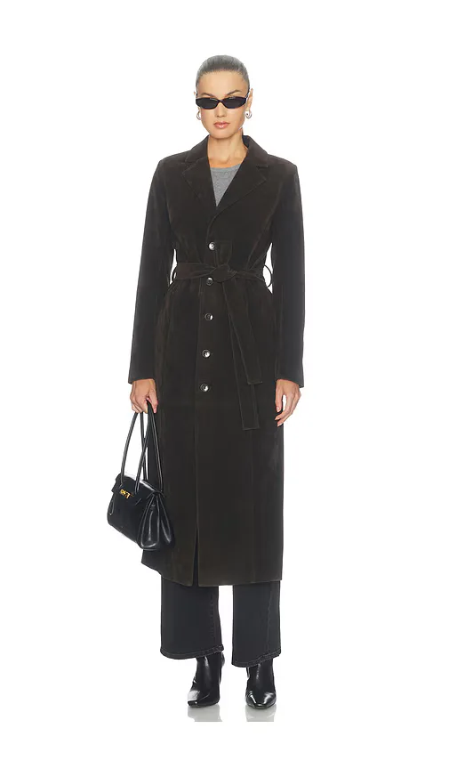 The Faux Suede Long Coat
