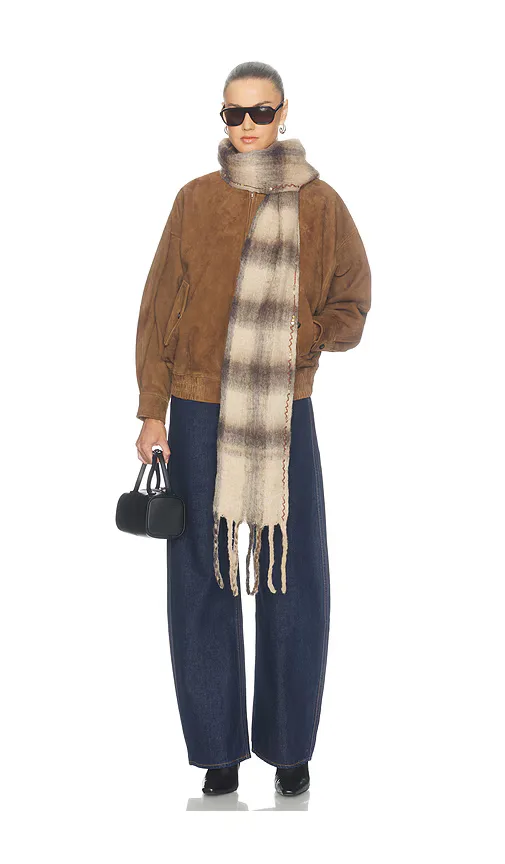 Highland Plaid Skinny Scarf by Free People