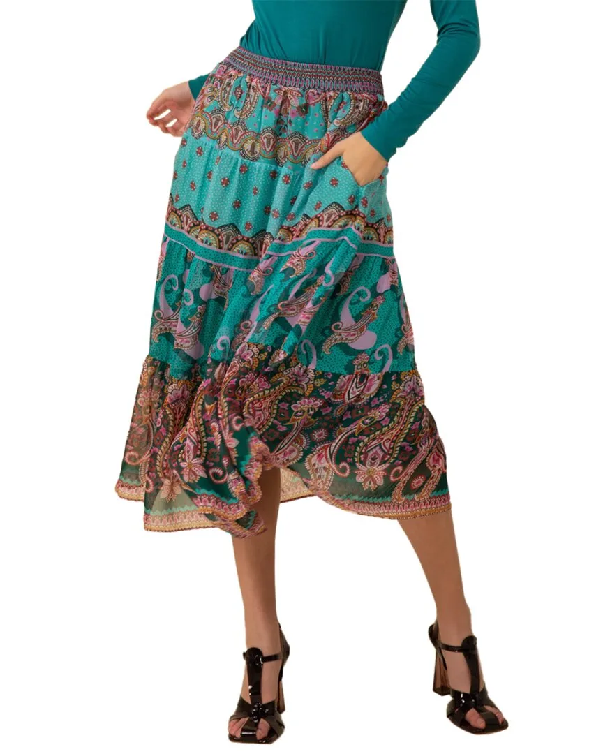 Maliyah Silk-Blend Skirt