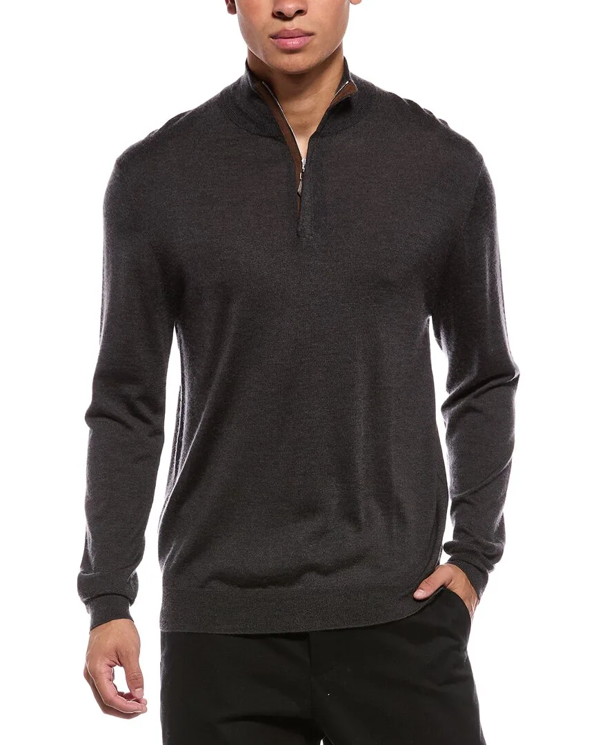 Regent Fine Gauge Cashmere & Silk-Blend 1/2-Zip Sweater