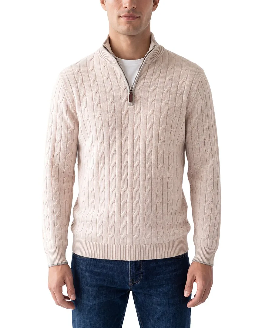 Albemarle Cable Cashmere 1/2-Zip Sweater by Npeal