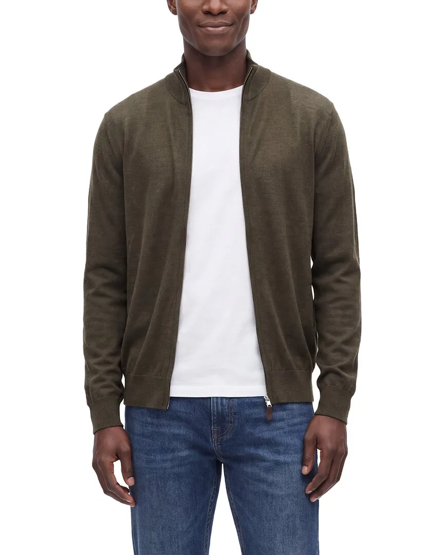 Hyde Zip 100% Cashmere Mock Neck Cardigan