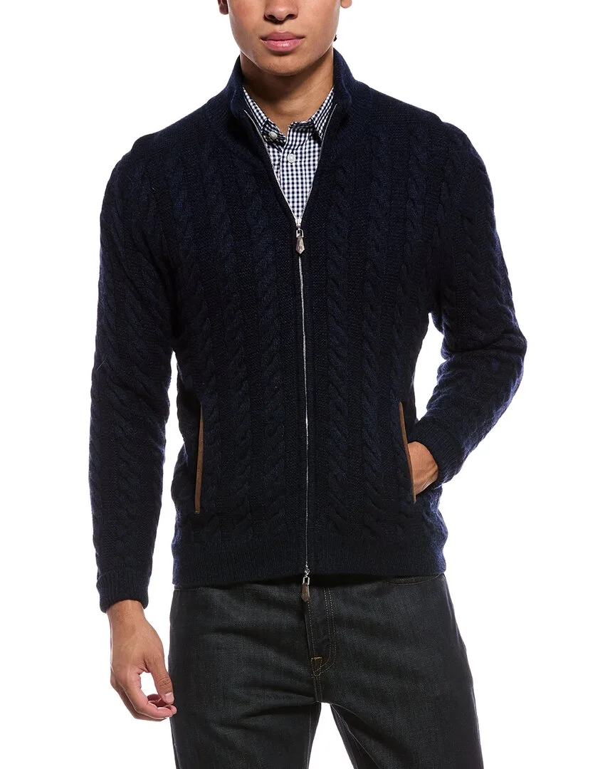 Richmond Cable 100% Cashmere Cardigan