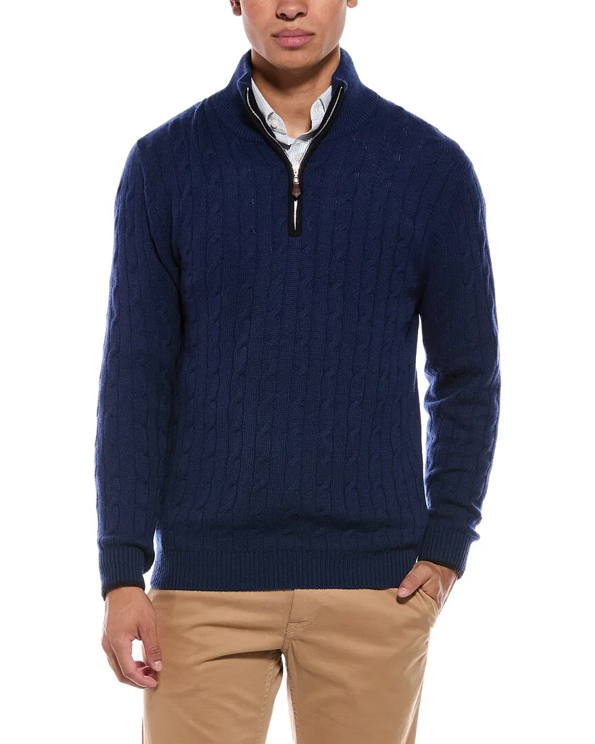 Albemarle Cable Cashmere 1/2-Zip Sweater