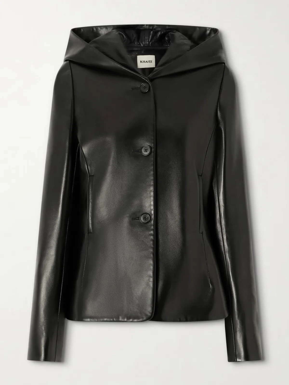 - June Hooded Peplum Leather Jacket - by KHAITE