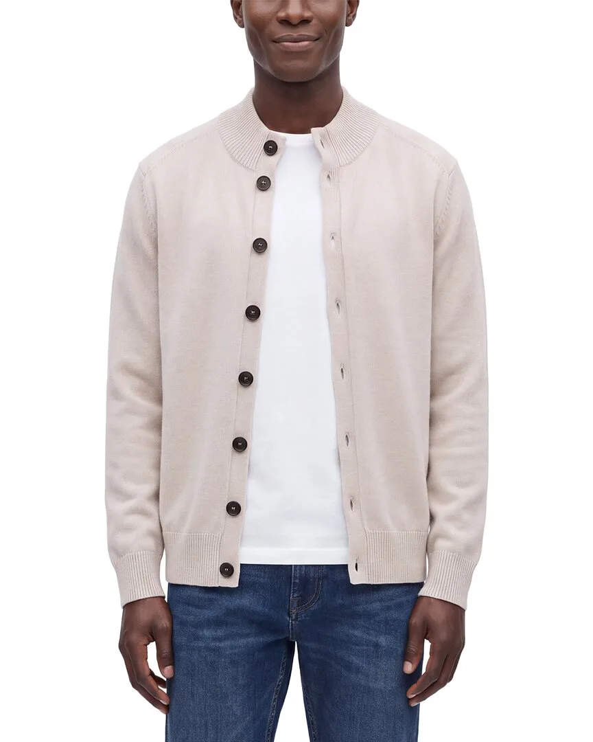 100% Cashmere Mock Neck Cardigan