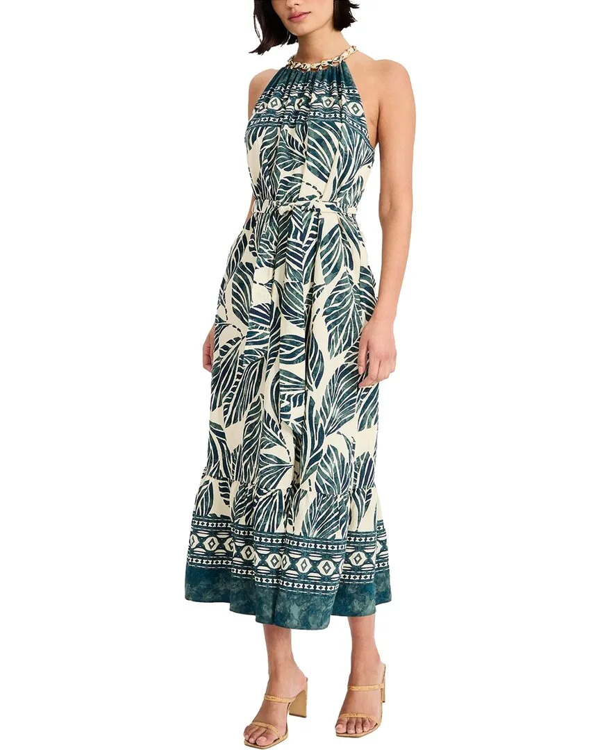 Printed Halter Neck with Chain Detail
