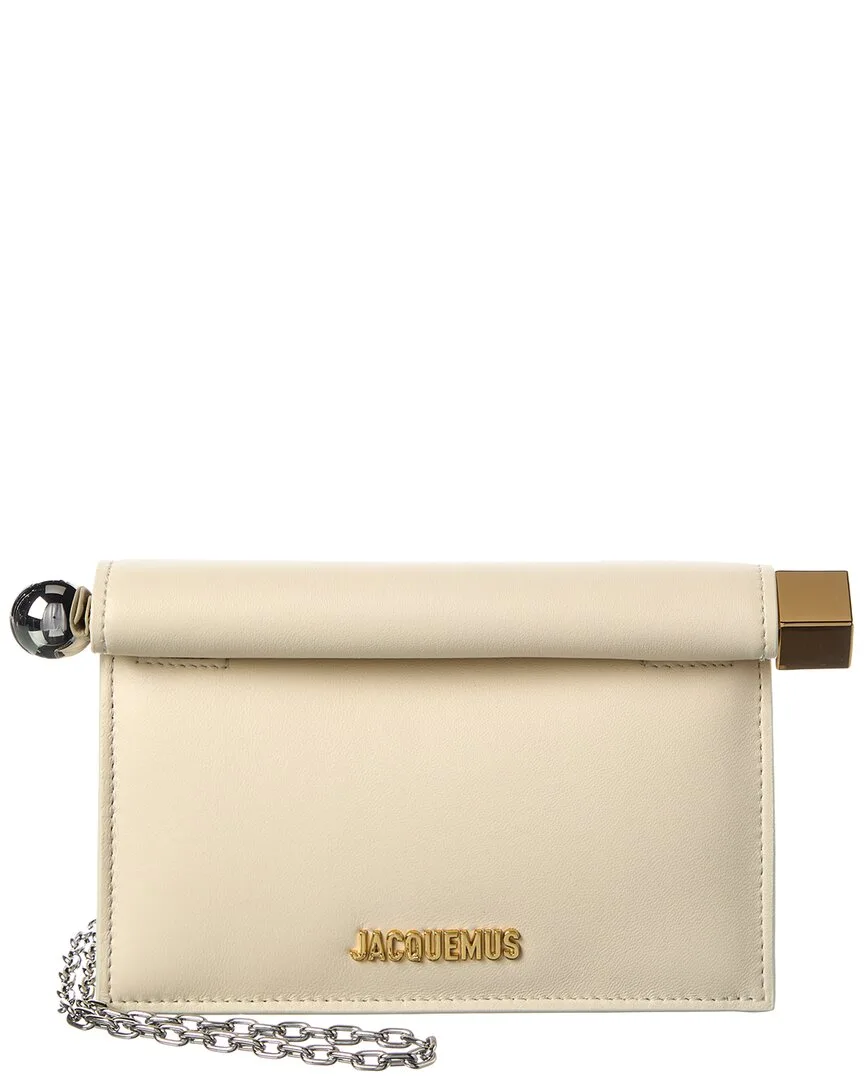 The Round Carre Small Leather Clutch by JACQUEMUS
