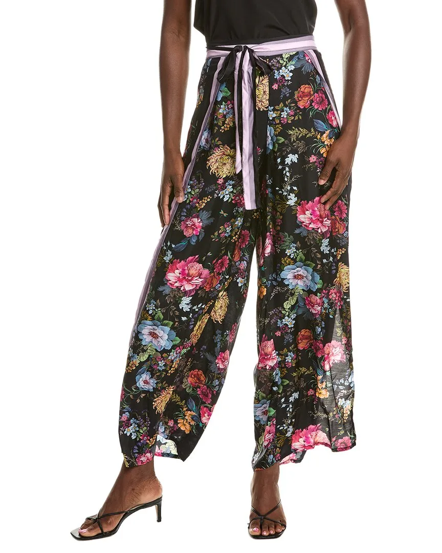 Silk-Blend Wrap Pant