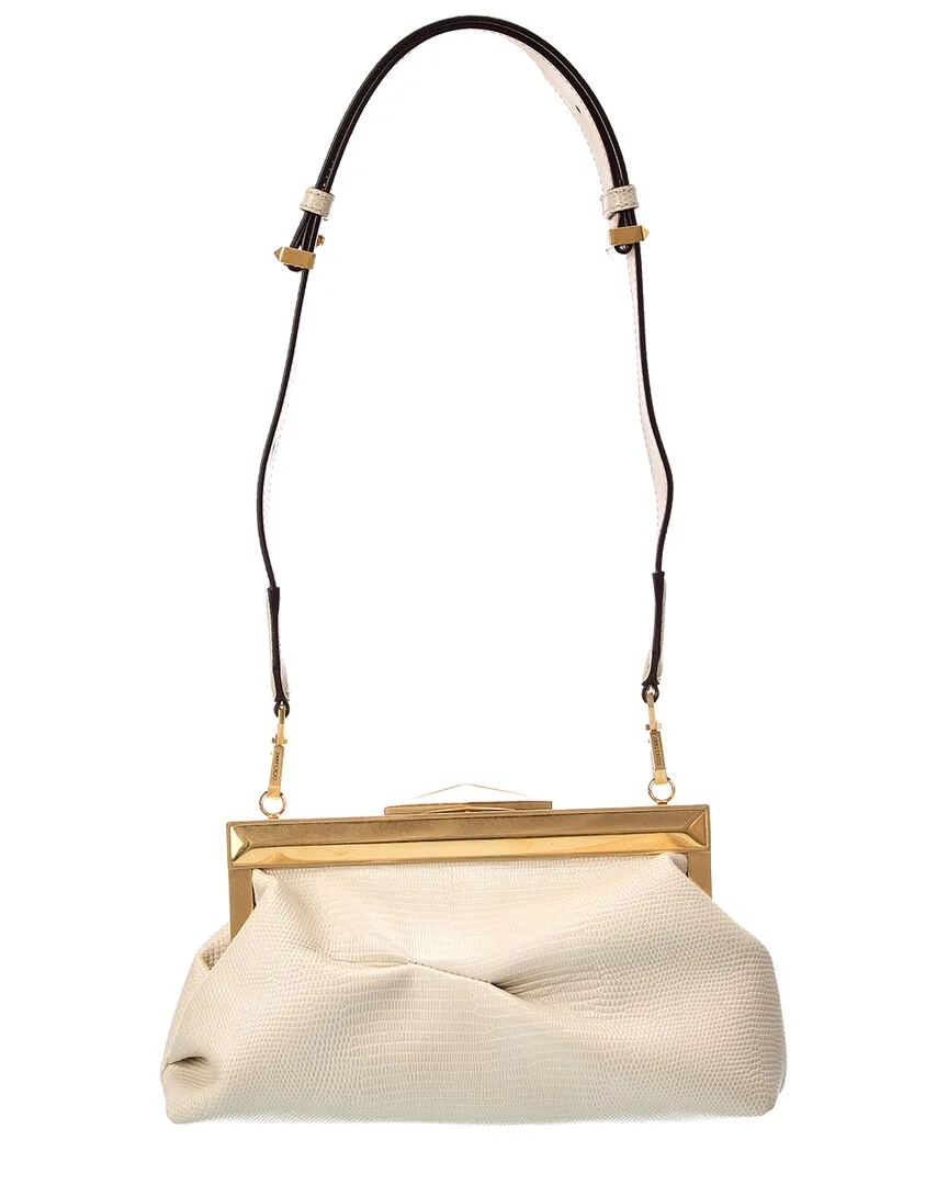 Diamond Small Lizard-Embossed Leather Clutch by Jimmy Choo