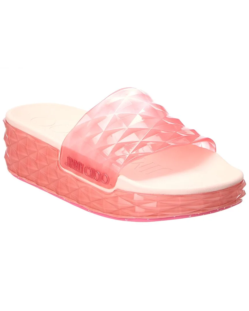 Diamond/F Rubber Slide by Jimmy Choo