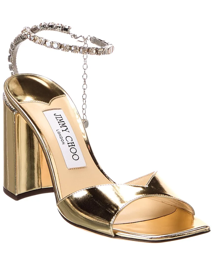 Saeda Block Heel 85 Leather Sandal by Jimmy Choo