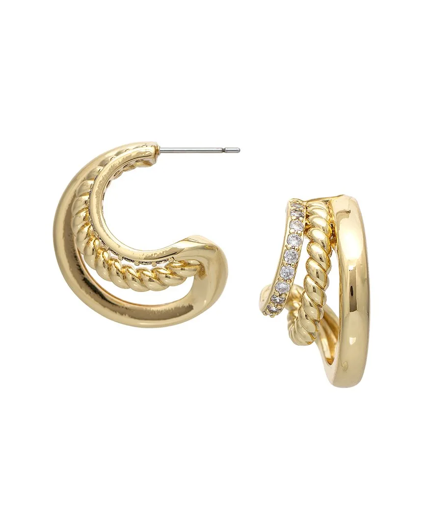 18K Plated Cz Dangle Earrings by Rivka Friedman