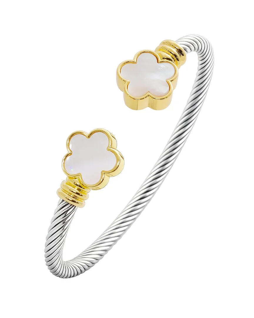 14K Plated Flower Cuff Bracelet by Jankuo