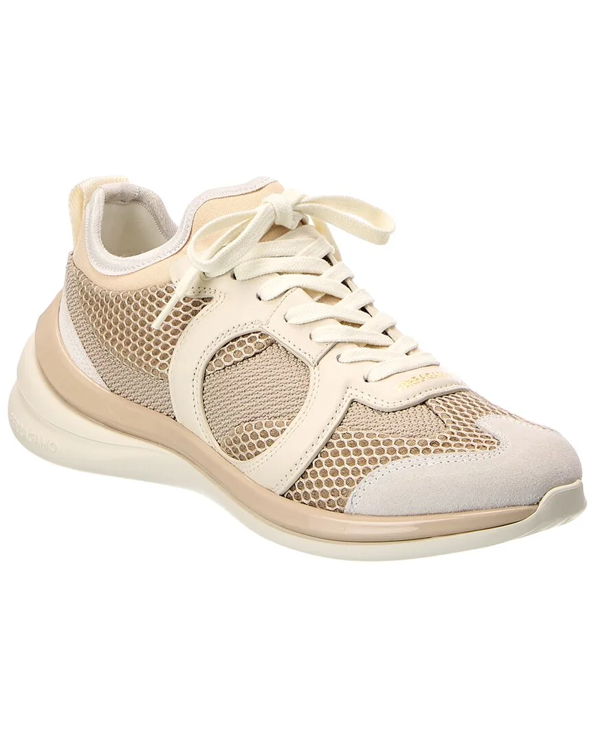 Leather & Mesh Sneaker by Ferragamo