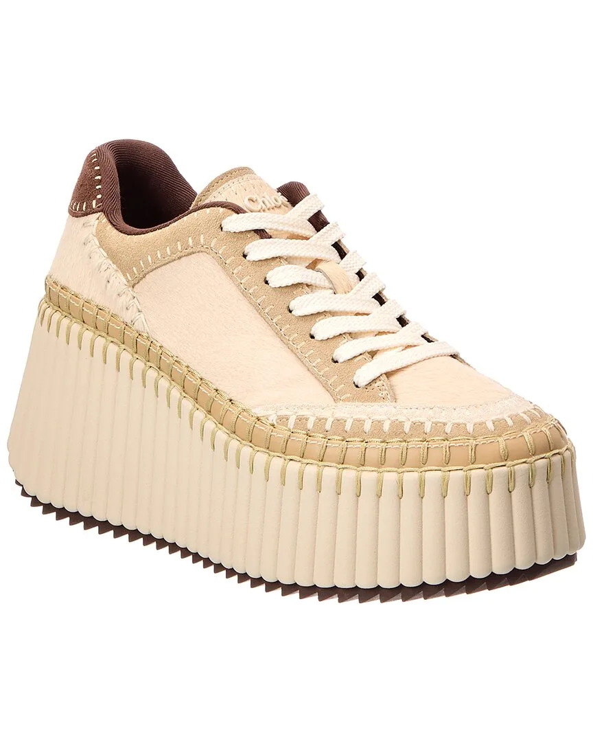 Nama Haircalf & Suede Platform Sneaker by Chloé