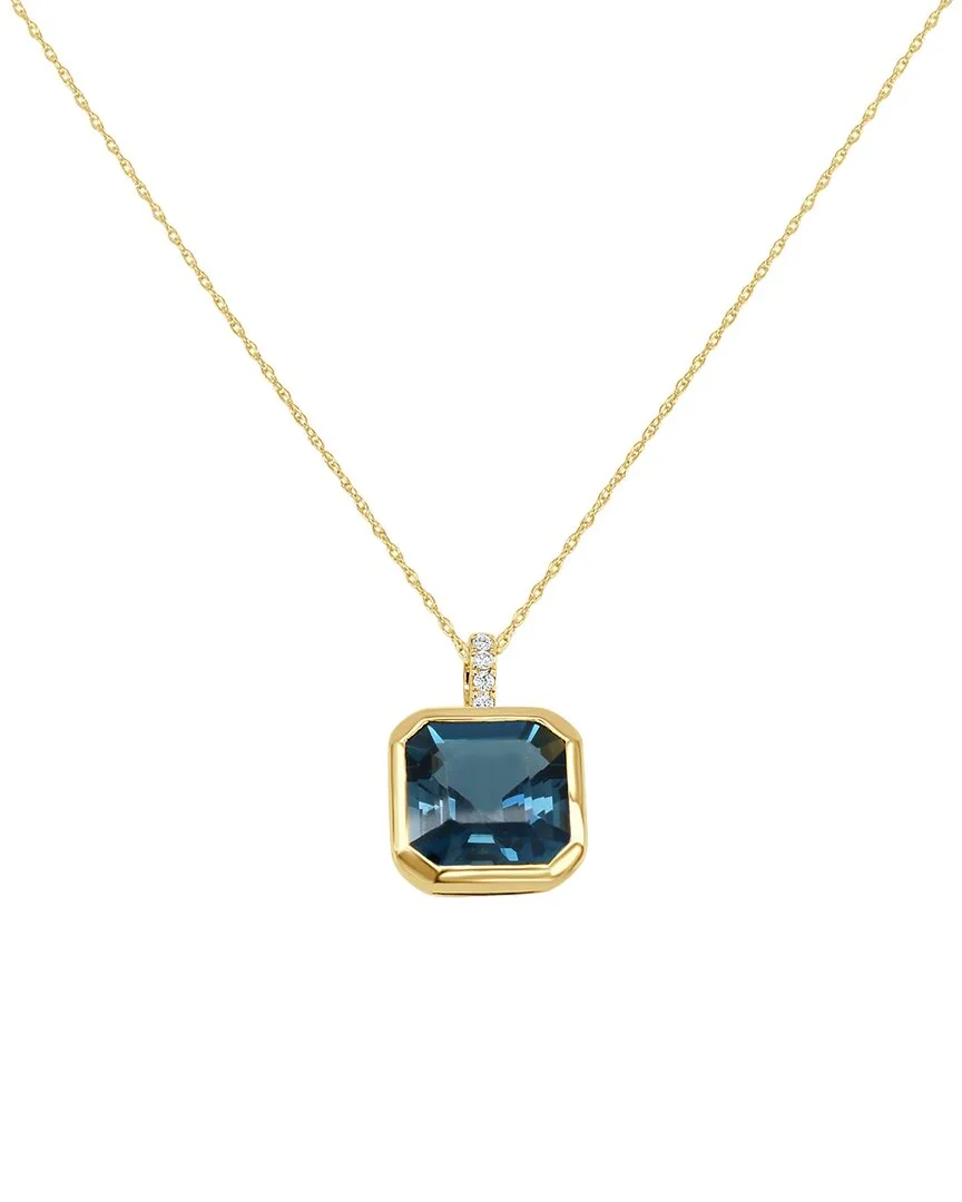 14K 6.09 ct. tw. Diamond & London Blue Topaz Layered Pendant by Sabrina Designs
