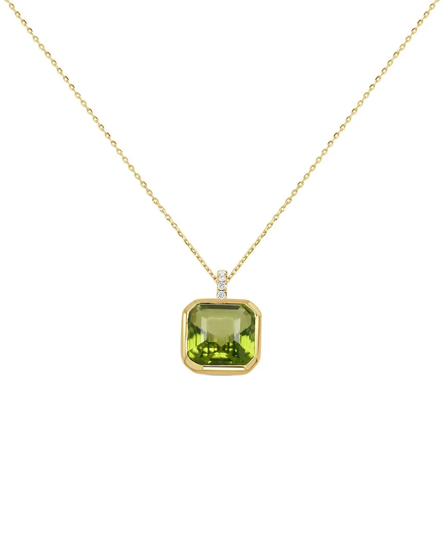 14K 5.78 ct. tw. Diamond & Peridot Layered Pendant by Sabrina Designs