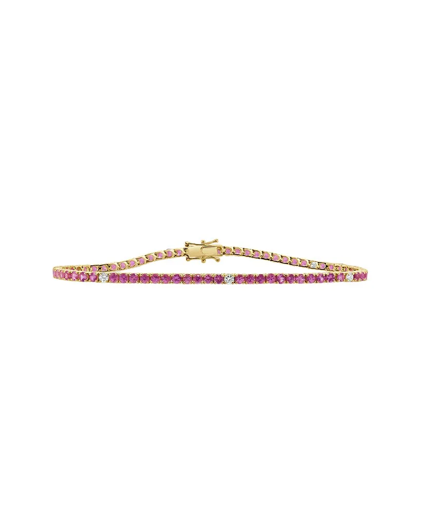 14K 4.94 ct. tw. Diamond & Pink Sapphire Stackable Tennis Bracelet by Sabrina Designs
