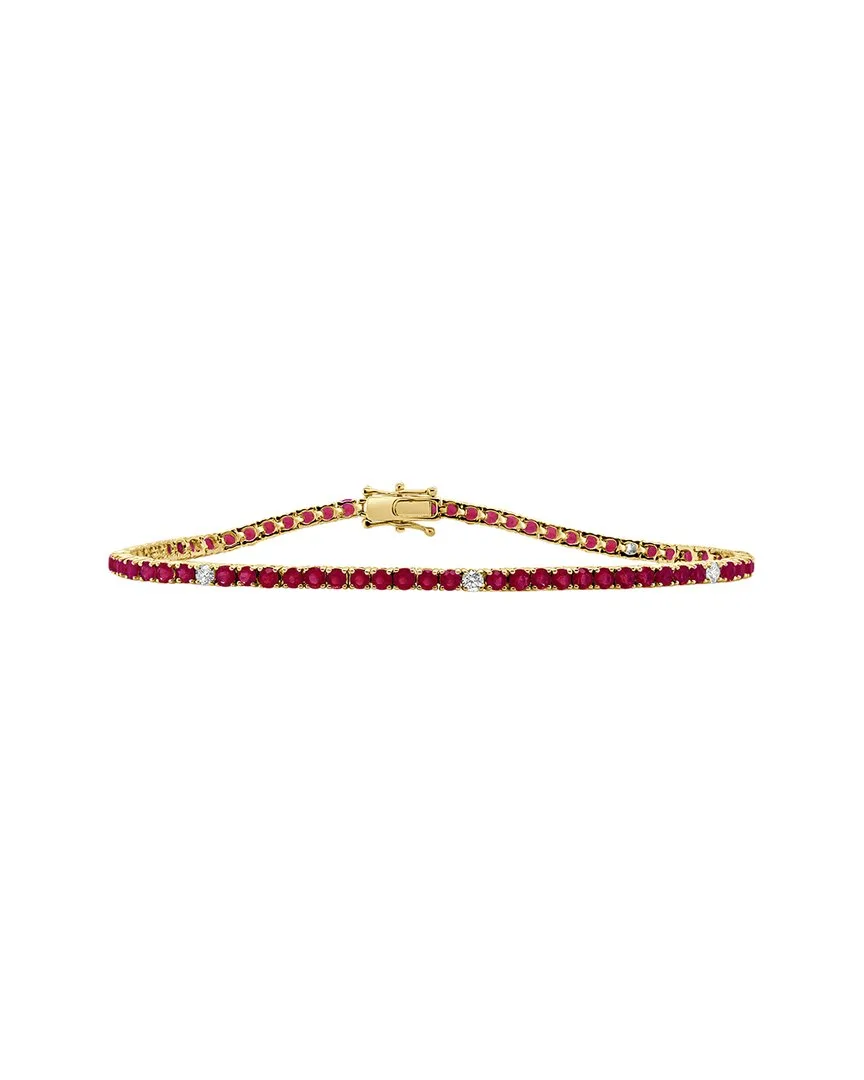 14K 4.94 ct. tw. Diamond & Ruby Stackable Tennis Bracelet by Sabrina Designs