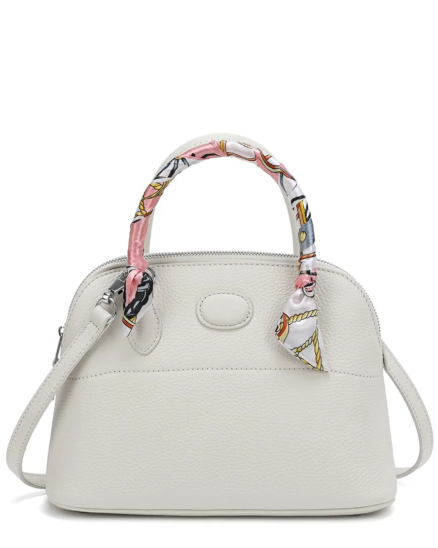 Top-Grain Leather Satchel by Tiffany & Fred Paris