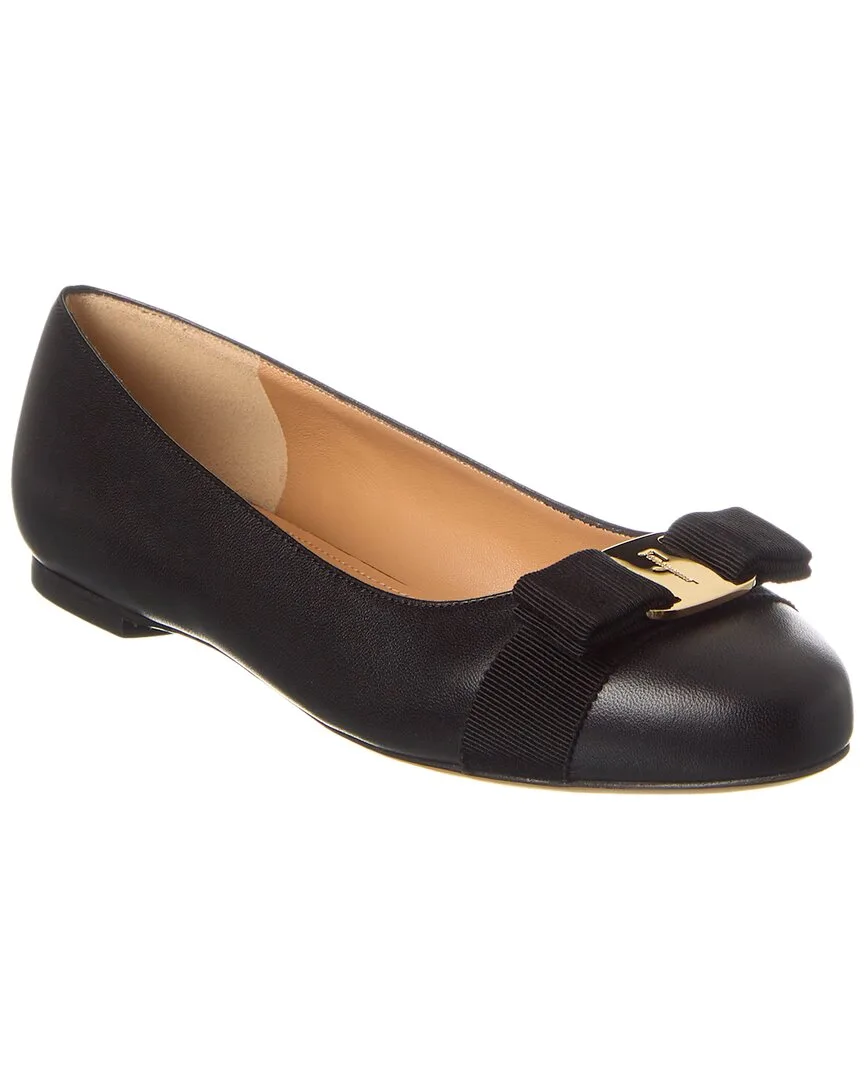 Varina Leather Ballet Flat by Ferragamo
