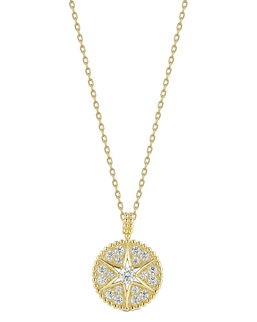 14K Over Silver Cz Star Necklace by Sphera Milano