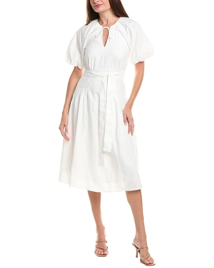 Alice Linen-Blend Puff Sleeve Dress