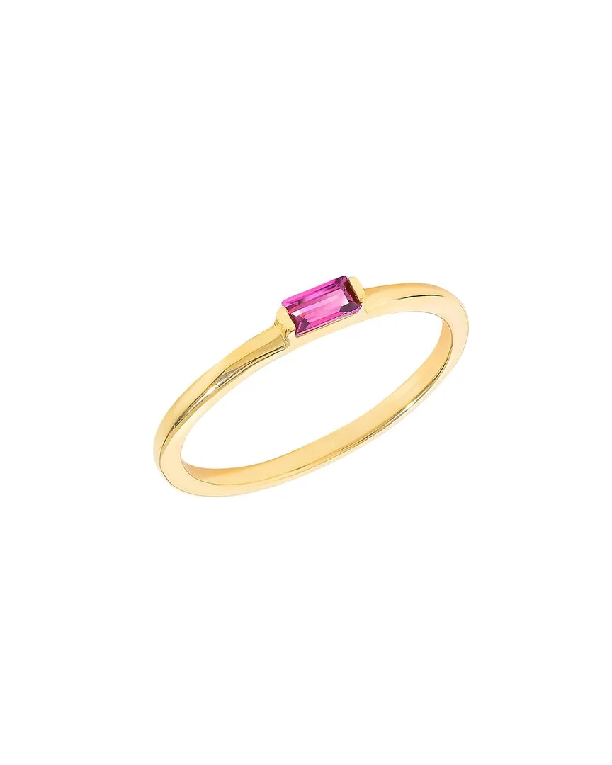 14K Over Silver 0.15 ct. tw. Rhodolite Garnet Solitaire Ring by Tiramisu
