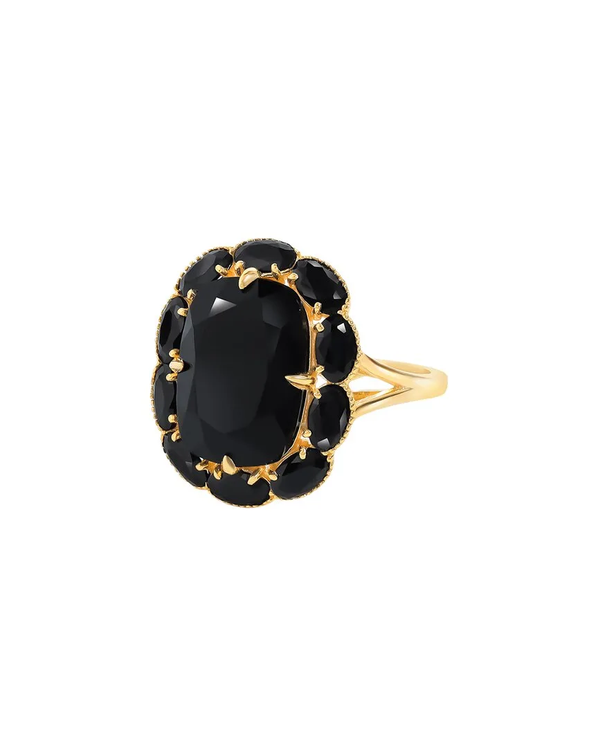 14K Over Silver 9.80 ct. tw. Black Onyx Statement Ring by Tiramisu