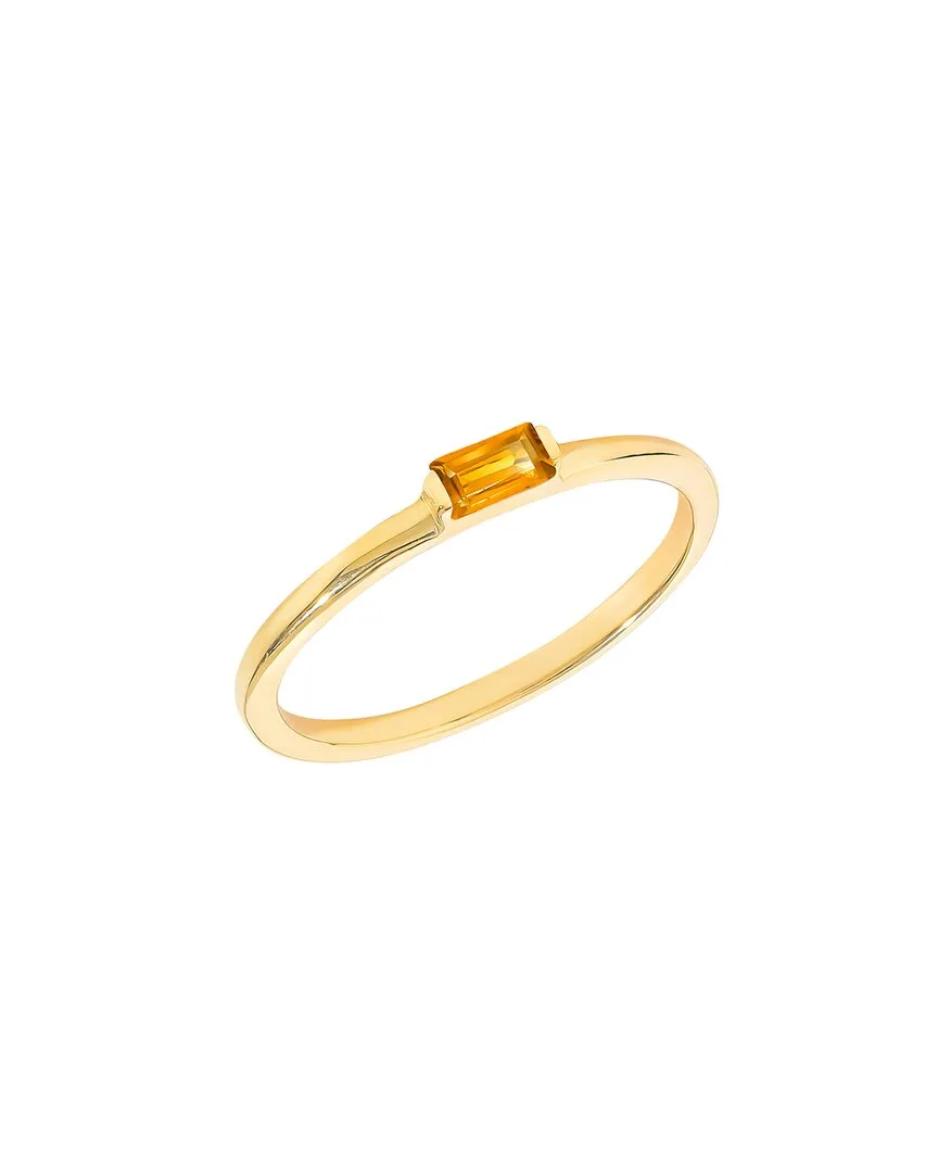 14K Over Silver 0.12 ct. tw. Madeira Citrine Solitaire Ring by Tiramisu