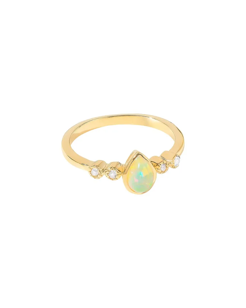 14K Over Silver 0.42 ct. tw. Gemstone Solitaire Ring by Tiramisu