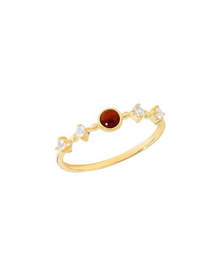 14K Over Silver 0.36 ct. tw. Gemstone Solitaire Ring by Tiramisu