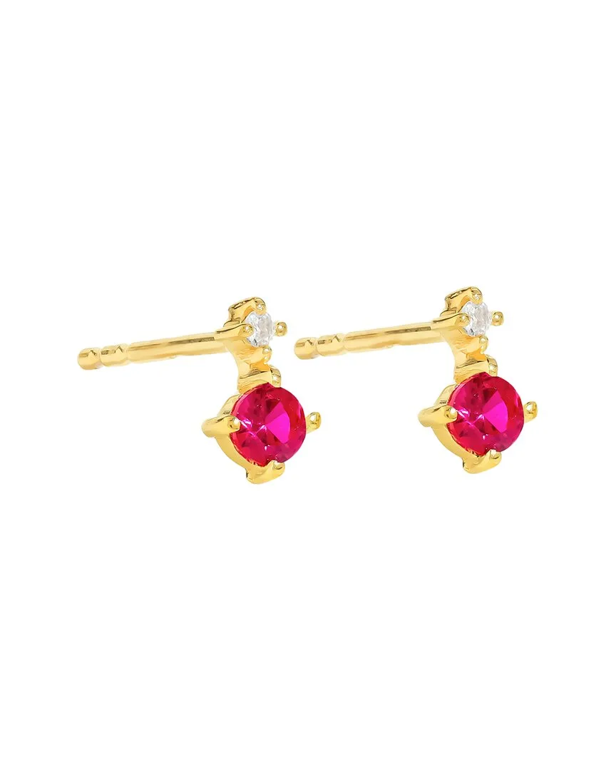 14K Over Silver 0.15 ct. tw. Gemstone Drop Earring by Tiramisu