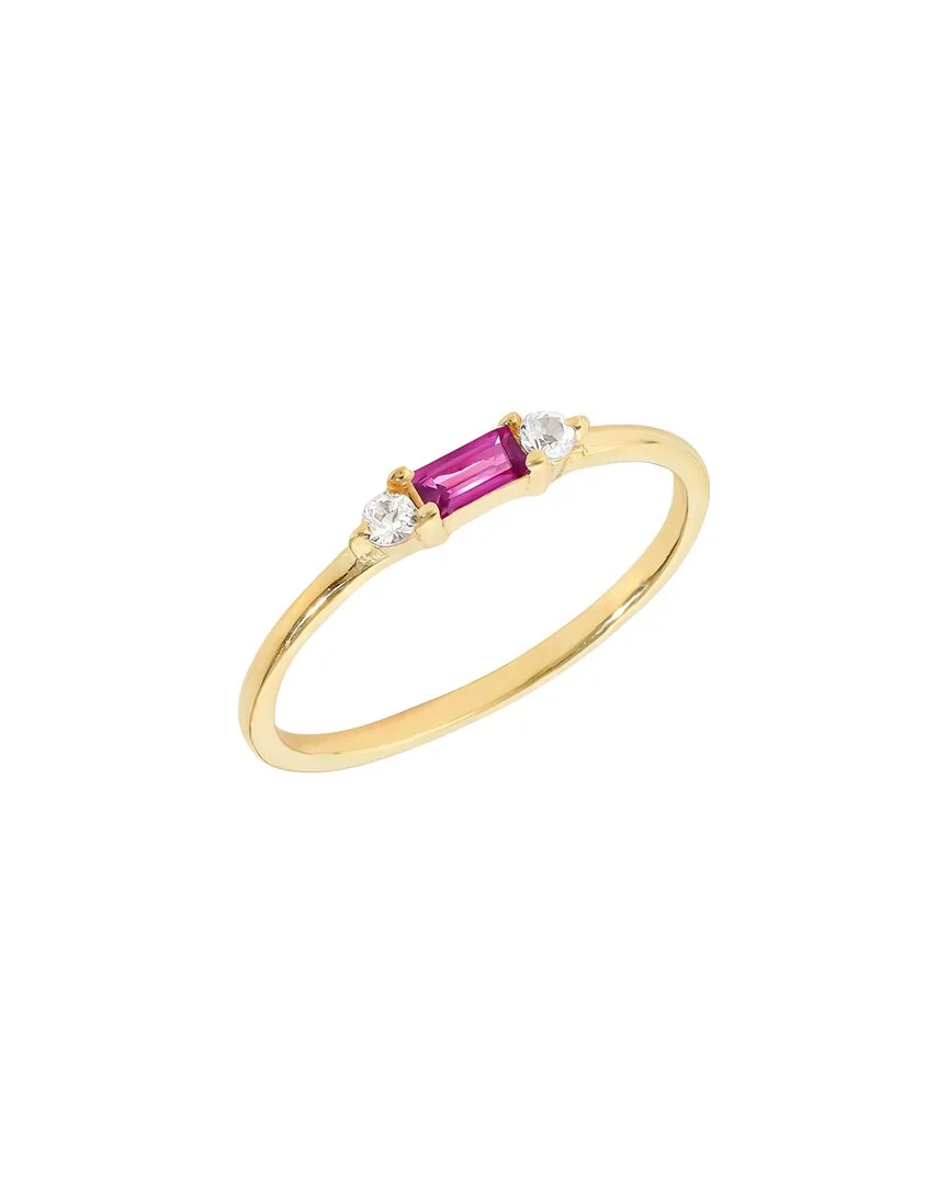 14K Over Silver 0.23 ct. tw. Gemstone Solitaire Ring by Tiramisu