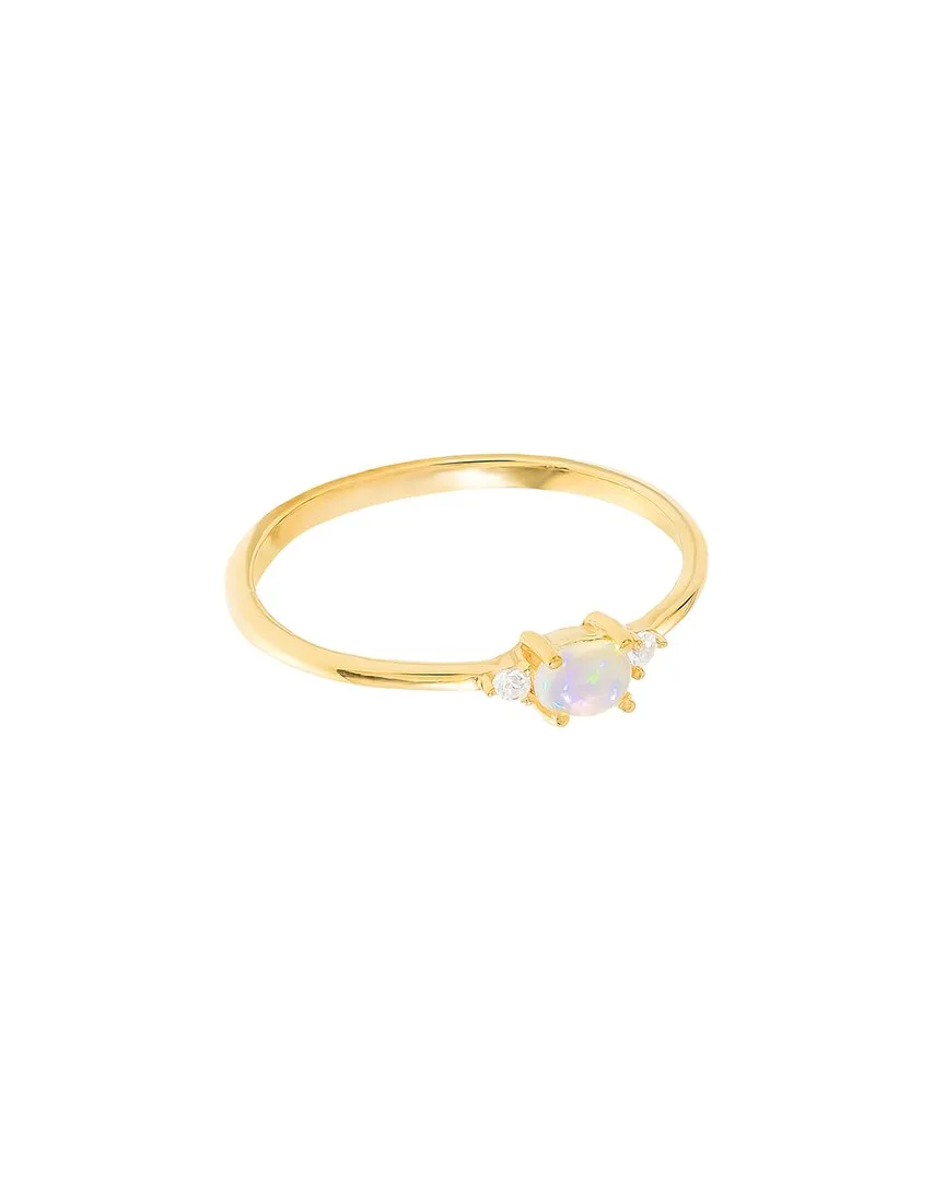 14K Over Silver 0.20 ct. tw. Gemstone Solitaire Ring by Tiramisu